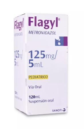 FLAGYL SUSPENSION 125 MG/5 ML X 120 ML (METRONIDAZOL)