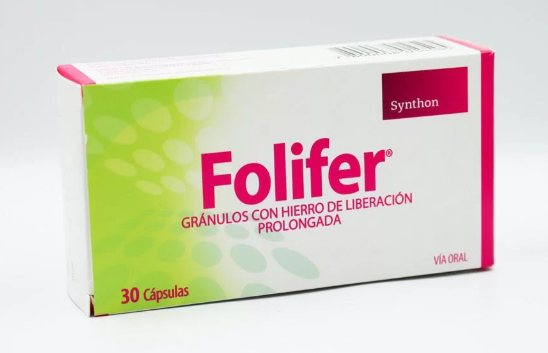 FOLIFER X 30 CAPS (HIERRO/VIT C/FOLICO)