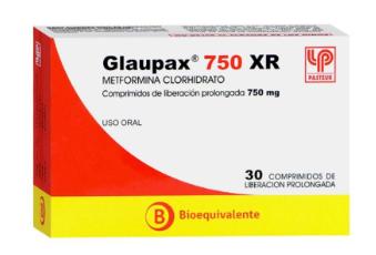 GLAUPAX XR   750 MG X 30 COMP (METFORMINA)