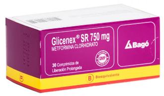 GLICENEX SR LIB. PROLONG.  750 MG X 30 COMP (METFORMINA)