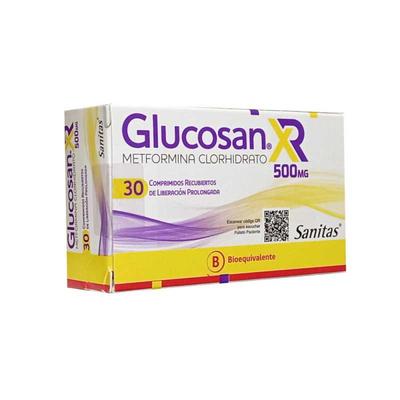 GLUCOSAN XR  500 MG X 30 COMP (METFORMINA)