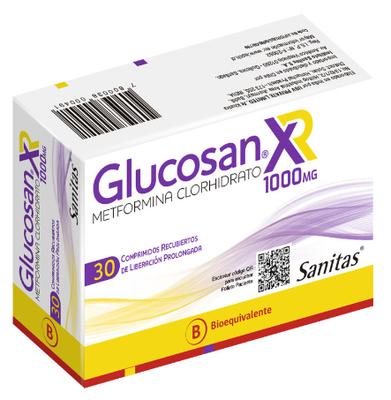 GLUCOSAN XR 1000 MG X 30 COMP (METFORMINA)