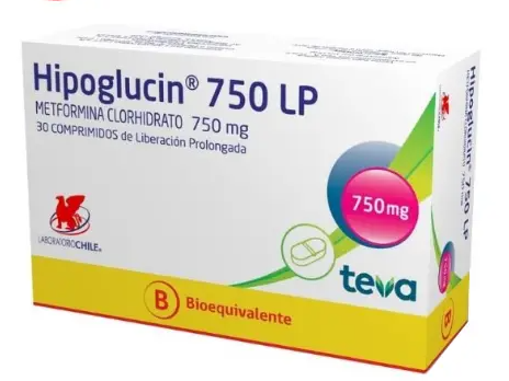 HIPOGLUCIN LP  750 MG L X 30 COMP (METFORMINA) CHS $3000