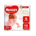 HUGGIES PAÑAL NATURAL CARE G X 18 UNID