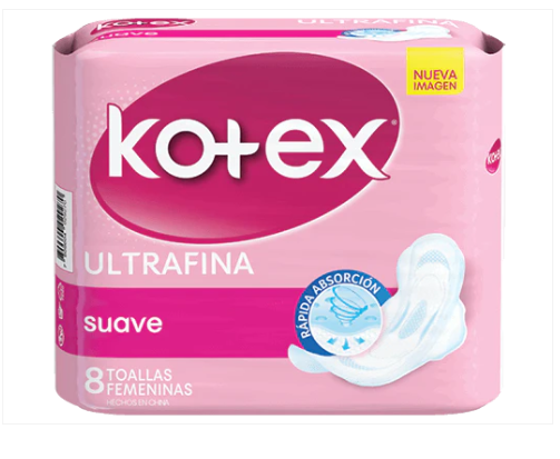 KOTEX TOALLA ULTRAFINA CUBIERTA SUAVE X 8 UNID***