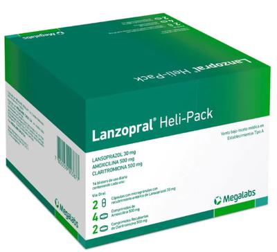 LANZOPRAL HELI-PACK X 14 BLISTERS (LANSOPRAZOL/AMOXI/CLARITRO)