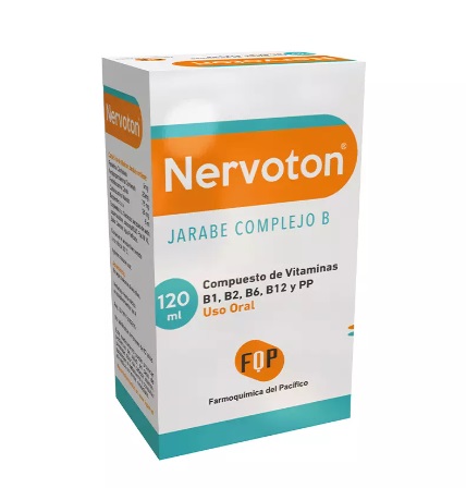 NERVOTON JARABE X 120 ML (CIANOCOBALAMINA/NICOTINAMIDA/PIRIDOXINA/RIBOFLAVINA/TIAMINA)*Descuento Pronto vence*