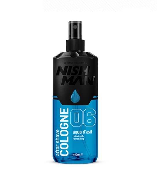 NISH MAN AFTER SHAVE COLONIA AQUA D'ASIL N°06 X 400 ML (AZUL)