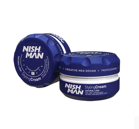 NISH MAN CREMA HAIR CREAM N5 NATURAL LOOK LARGOS-CURLYS X 150 ML (AZUL MARINO)