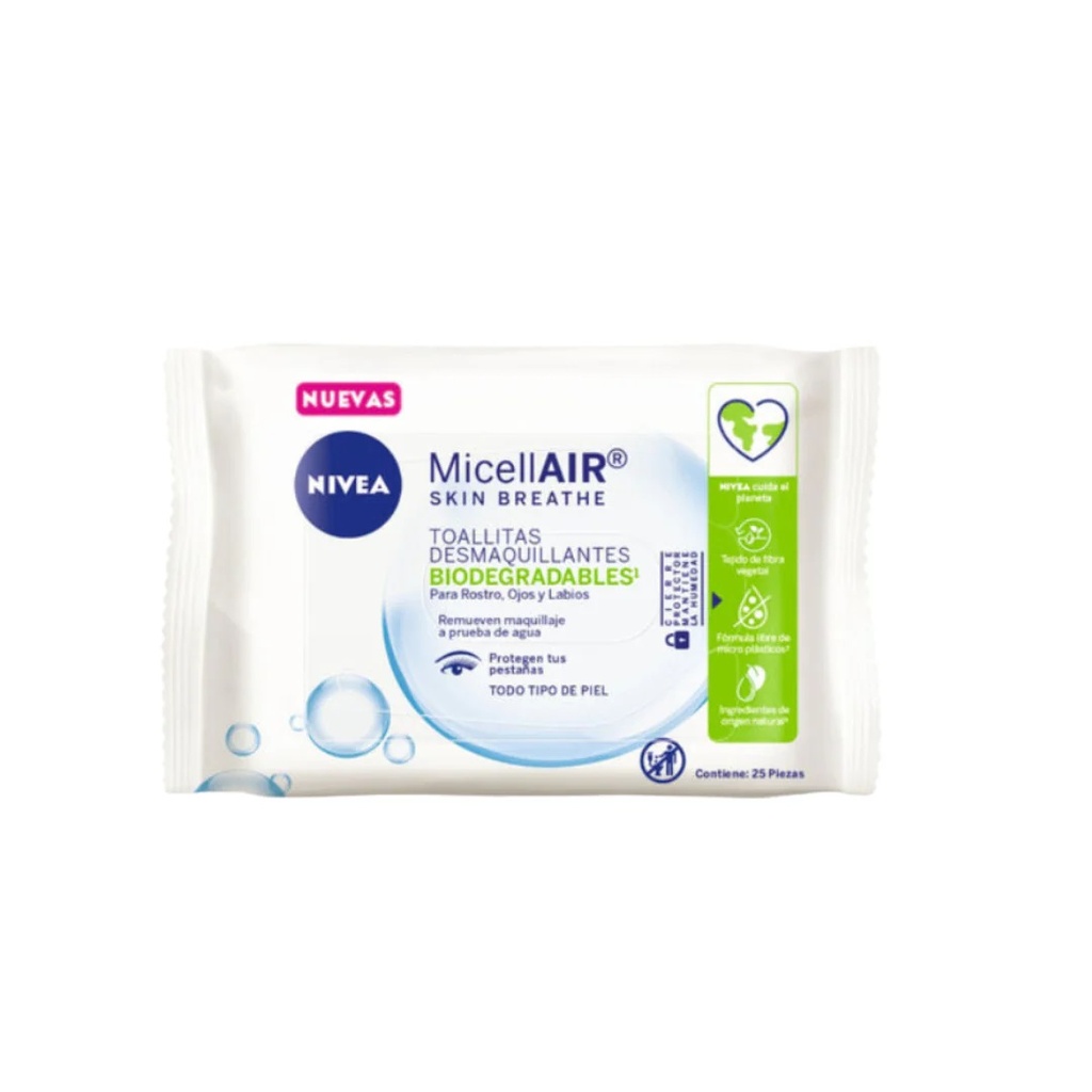 NIVEA TOALLITAS DESMAQUILLANTES TODO TIPO PIEL X 25 UNID.