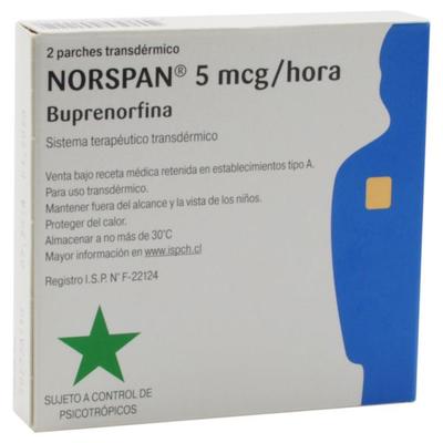 NORSPAN SISTEMA TRANSDERMIC.  5 MCG/ HORA X 2 PARCHES (BUPRENORFINA) (PSICO)