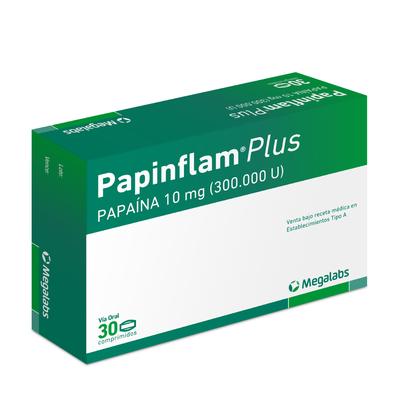 PAPINFLAM PLUS 10 MG / 300.000 U x 30 COMP (PAPAINA)