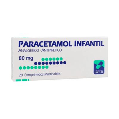 PARACETAMOL 80 MG MASTICABLE MINTLAB X 20 COMP (GENER) (PTM)