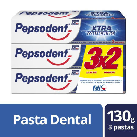 PEPSODENT PASTA XTRA WHITENING X 130 GR X 3 UNID