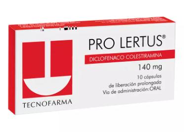 PRO-LERTUS 140 MG X 10 CAPS (DICLOFENACO COLESTIRAMINA)