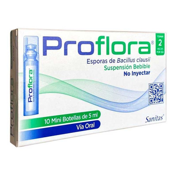 PROFLORA SUSP. BEBIBLE MINI BOTELL. 5ML X 10 UN (PROBIOTICO BACILLUS CLAUSII)