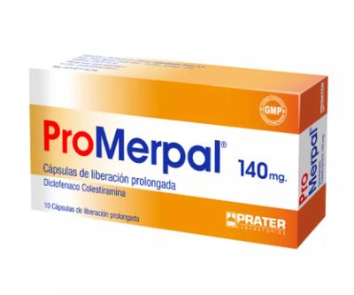 PROMERPAL 140 MG X 10 CAPS (DICLOFENACO COLESTIRAMINA)