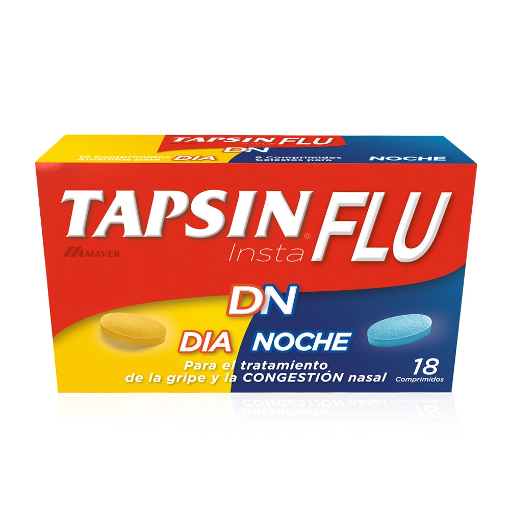 TAPSIN INSTAFLU D/N X 18 COMP (PARACETAMOL/PSEUDOEFED/CLORFE)