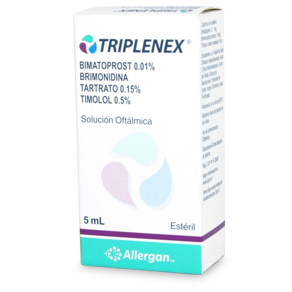 TRIPLENEX SOL. OFTALMICA 0,01/0,5%  X 5 ML (BIMATOPROST/TIMOLOL)