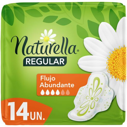 NATURELLA TOALLA NORMAL DIA FLUJO ABUNDANTE MANZANILLA CON ALAS X 14 UNIDADES