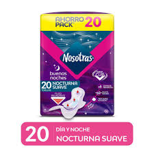 NOSOTRAS TOALLA BUENAS NOCHES FLUJO ABUNDANTE TELA SUAVE  20 UNID