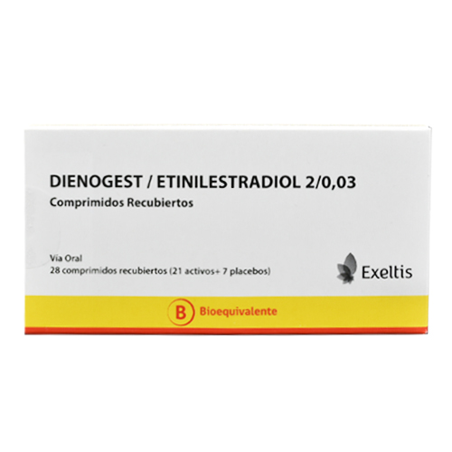 CENABAST DIENOGEST/ETINILESTRADIOL 2/0,03 x 28 COMPRIMIDOS RECUBIERTOS