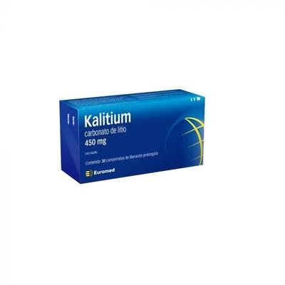 CENABAST KALITIUM 450 MG LIB PROL X 30 COMP (CARBONATO DE LITIO)