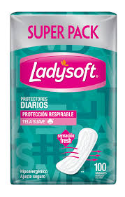 LADYSOFT PROTECTOR DIARIO TELA SUAVE X 100 UNID