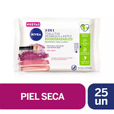 NIVEA TOALLITAS DESMAQUILLANTES 3 EN 1 PIEL SECA X 25 UNID
