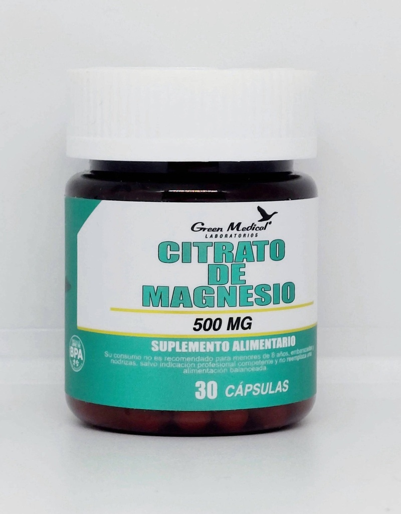 MAGNESIO CITRATO 500 MG X 30 CAPSULAS (NAT) GREEN MEDICAL