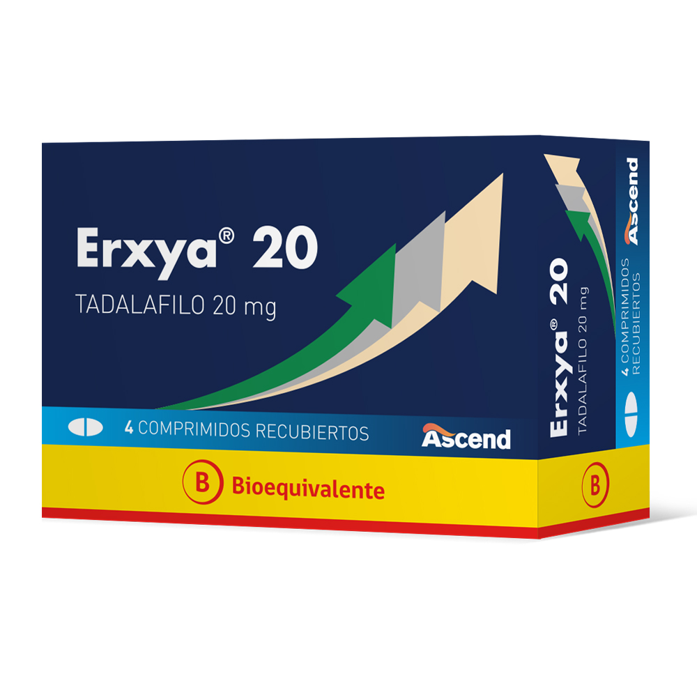 ERXYA 20 MG X 4 COMPRIMIDOS RECUBIERTOS (TADALAFILO)