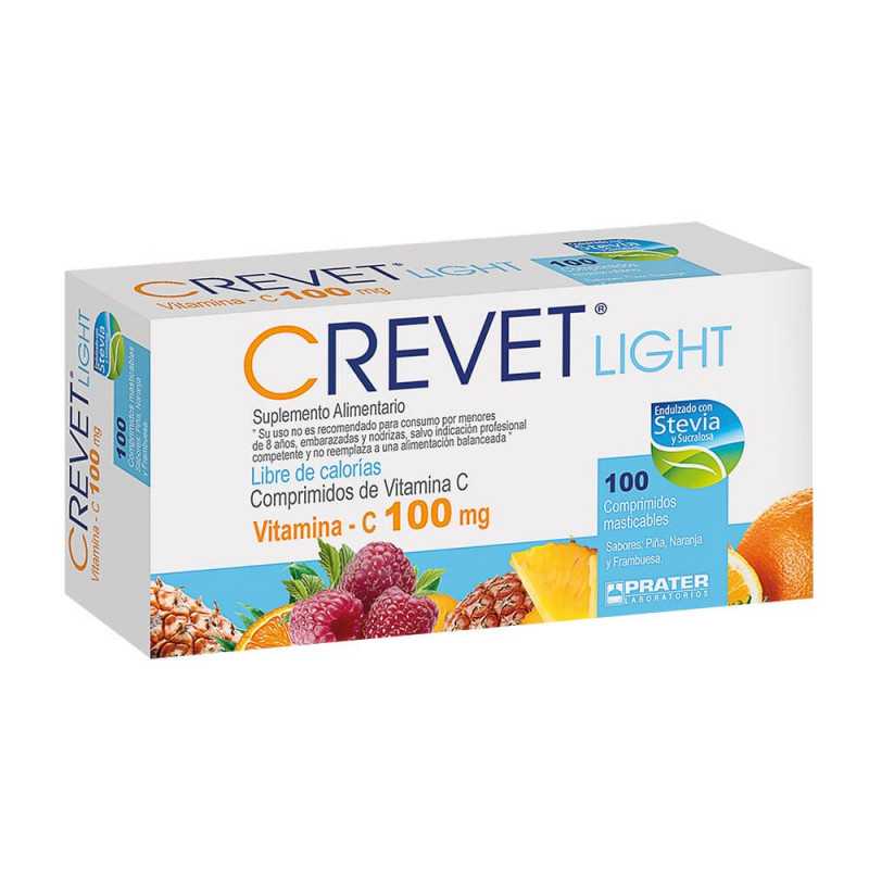 VITAMINA C 100 MG CREVET LIGHT X 100 COMPRIMIDOS MASTICABLES PRATER