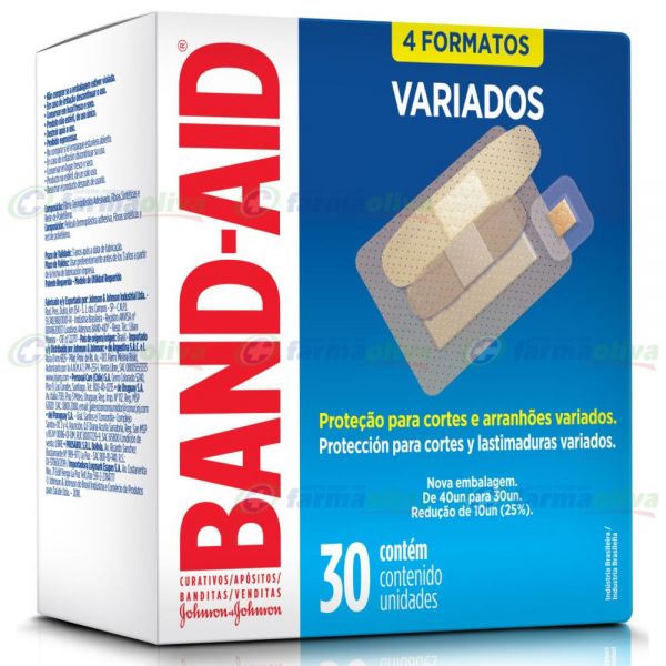 BAND-AID PARCHE CURITA VARIADOS X 30 UNIDS
