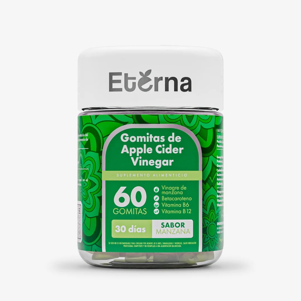 ETERNA VINAGRE DE MANZANA X 60 GOMITAS (BETACAROTENO/VIT B6/VIT B12)