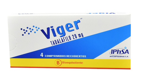 VIGER 20MG x 4 COMP (TADALAFILO)