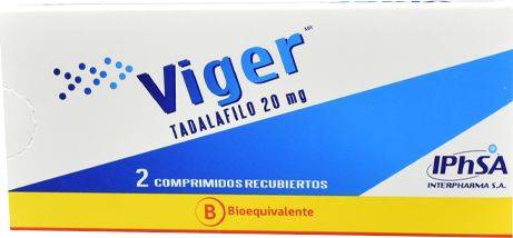 VIGER 20MG x 2 COMP (TADALAFILO)