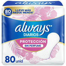 ALWAYS DIARIOS PROTECCION SIN PERFUME X 80 UNIDS