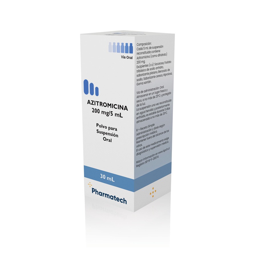 AZITROMICINA JARABE 200 ML/5ML SUSP. POLVO  X 30 ML PHARMATECH