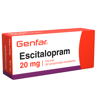 GENFAR ESCITALOPRAM 20 MG X 30 COMPRIMIDOS RECUBIERTOS