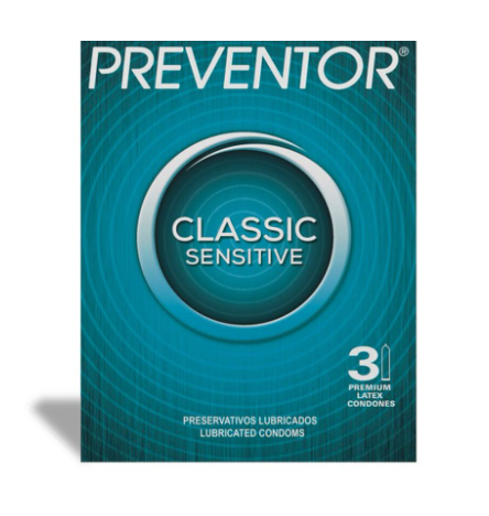 PREVENTOR PRESERVATIVOS CLASSIC SENSITIVE X 3 UNID