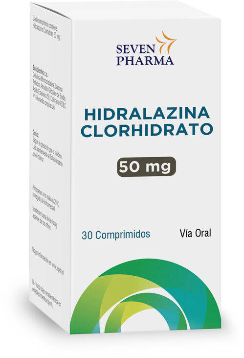 HIDRALAZINA CLORHIDRATO 50 MG SEVEN PHARMA X 30 COMP (GENER) (PTM)