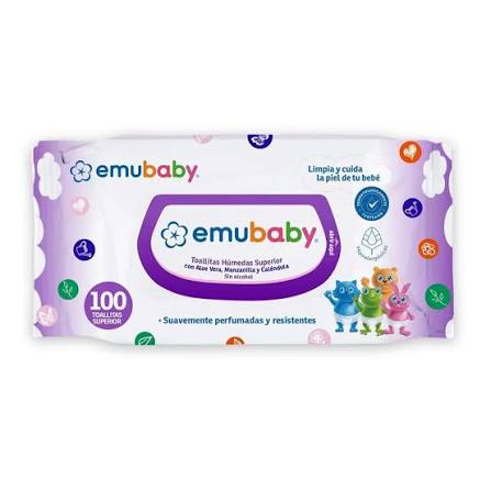 EMUBABY TOALLITAS HUMEDAS SIN ALCOHOL X 100 UNID
