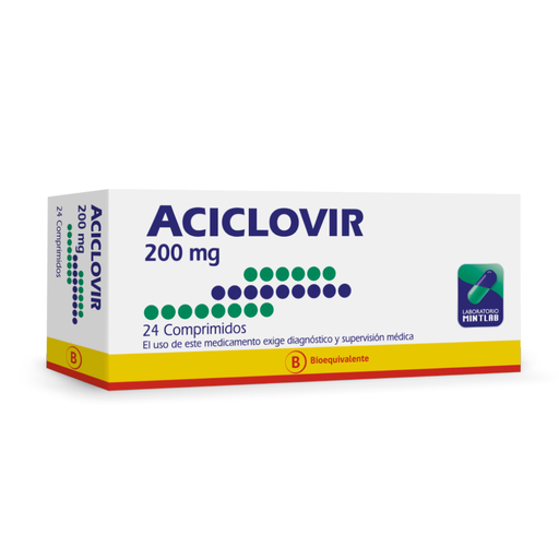 [904015] ACICLOVIR 200 MG MINTLAB X 24 COMP (GENER) (PTM)