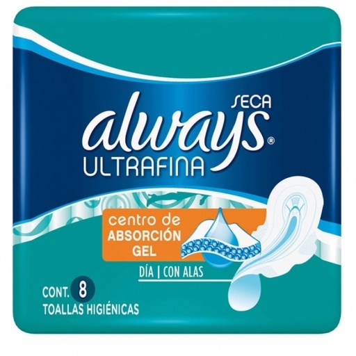 [900443] ALWAYS TOALLA ULTRAFINA SECA C/A X 8 UNID