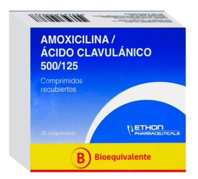 [1599840909632] AMOXICILINA/CLAVULANICO 500/125 ETHON X 20 COMP (GENER)