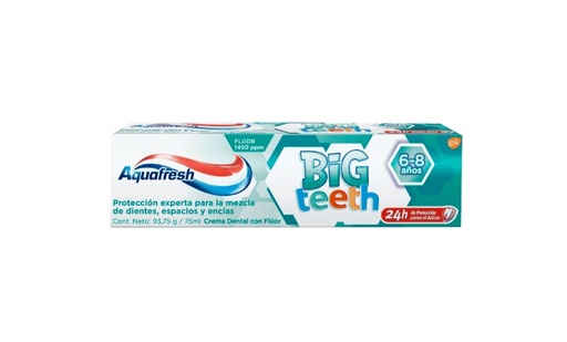 [905474] AQUAFRESH PASTA BIG TEETH  6+ AÑOS X 75 ML
