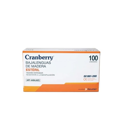 [887890] BAJALENGUAS DE MADERA CRANBERRY//LBF X 100 UNIDADES