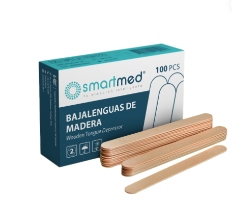 [887890] BAJALENGUAS DE MADERA SMARTMED X 100 UNIDADES