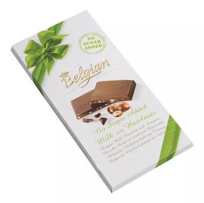 [5413121359981] BELGIAN MILK CHOCOLATE CON AVELLANAS TABLETA 100 G REDUCED SUGAR (ALIM)***