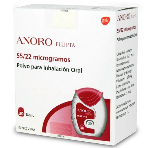 [1619971907694] CENABAST VILANTEROL/UMECLIDINIO 55/22 MCG X 30 DOSIS (ANORO ELLIPTA)